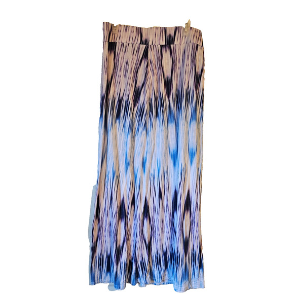 A.N.A. A New Approach Women’s Maxi Skirt Blue Purple Ikat Print Size 1X Boho - Picture 1 of 7